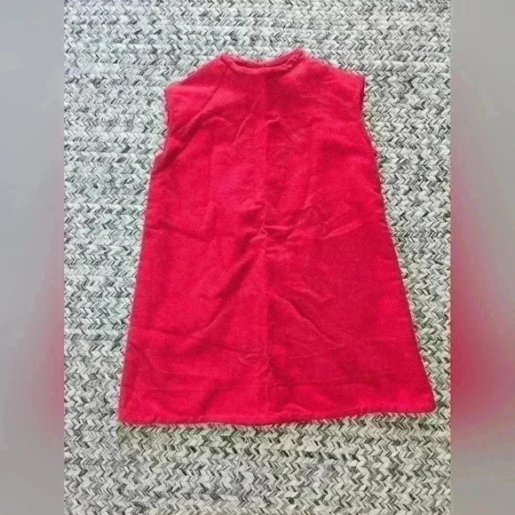 Hand‎ Crafted Red Velour Velvet Vintage Little Girls Sleeveless Dress - Picture 1 of 5